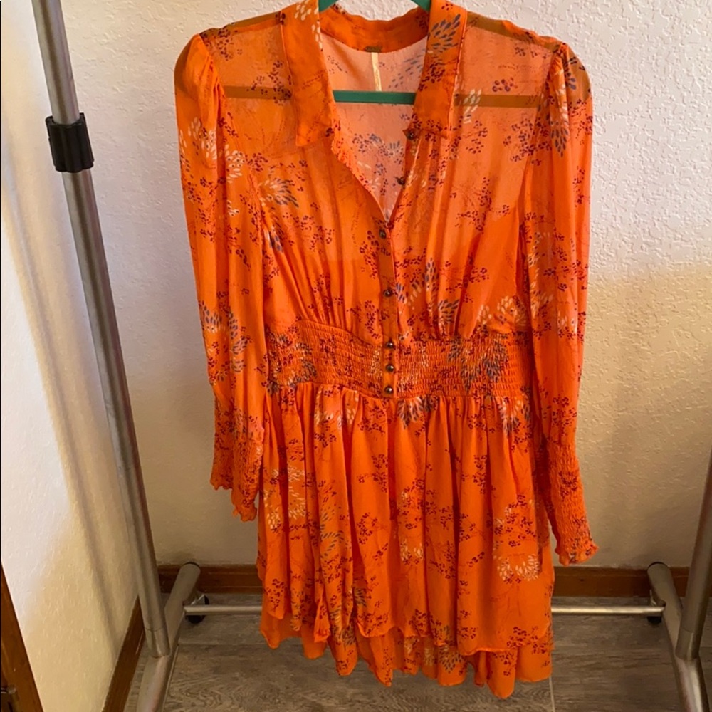 Free people orange floral dress
